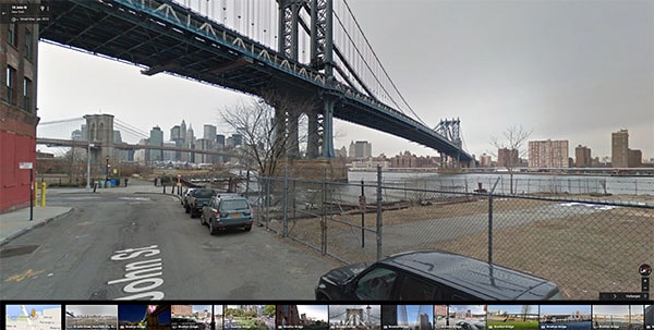 another view of the brooklyn bridge on google maps