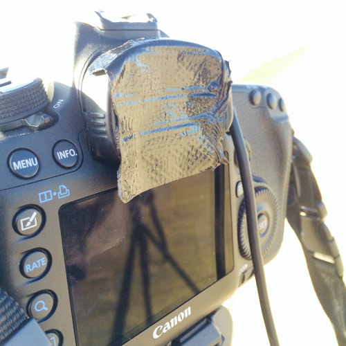 viewfinder covered with tape
