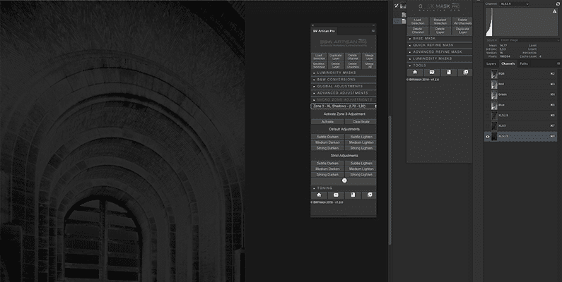 Asymmetrical luminosity masks for more accurate editing in Photoshop